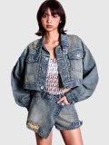 GYDA,ジェイダ,デニム,ジャケット,belt,collar,ダメージ,ショート,デニム,Gジャン,ショート丈,オーバーダイ加工,072640200101