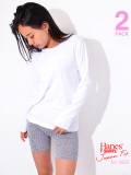 Hanes,ヘインズ,Tシャツ,レディース,ジャパンフィット,長袖,カジュアル,スポーツ,綿,100%,おしゃれ,かわいい,無地,シンプル,2P,HW5430