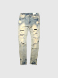 mnml,ミニマル,スキニー,X165,PASLEY,STRETCH,DENIM,ペイズリー,ストレッチ,デニム,ダメージ加工,ブリーチ,23ML-SP222D