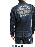 VANSON,バンソン,つなぎ,デニム,メンズ,レディース,かっこいい,おしゃれ,柄入り,フライングスター,STAR,WING,NVAO-301