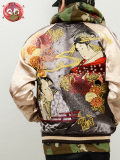 通販,花旅楽団,和柄,スカジャン,芸者,着物,舞妓,浮世絵,菊,ジャケット,アウター,スーベニアジャケット,SCRIPT,スクリプト,SSJ-516