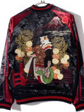 花旅楽団,スカジャン,猫,花魁,ネコ,着物,化け猫,富士山,SCRIPT,スクリプト,ジャケット,アウター,SSJ-519