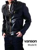 VANSON,バンソン,ライダースジャケット,レザーライダース,B,メンズ,本革,牛革,スタンドカラー,シングルライダース,ライナー付き,VB-B