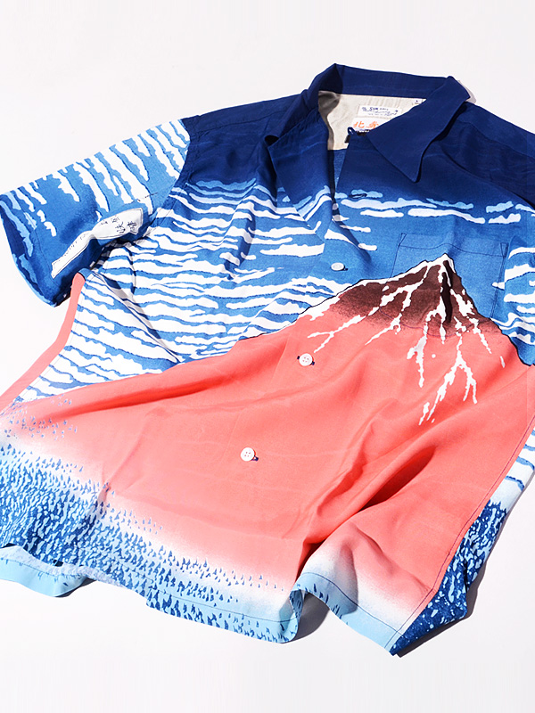 サンサーフ,SUN,SURF,アロハ,シャツ,アロハシャツ,メンズ,レディース,ユニセックス,葛飾北斎,富嶽三十六景,凱風快晴,赤富士,和柄,SS37917