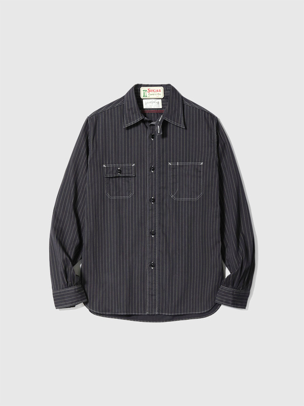 SUGAR,CANE,シュガーケーン,シャツ,ワーク,ブラック,ウォバッシュ,ストライプ,フィクションロマンス,ドット,ストライプ,SC29585