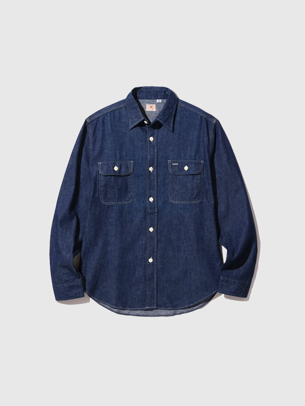 SUGAR,CANE,シュガーケーン,シャツ,長袖,綿,100%,デニム,ワーク,9オンス,セルビッジデニム,BLUE,DENIM,WORK,SHIRT,東洋,SC27852