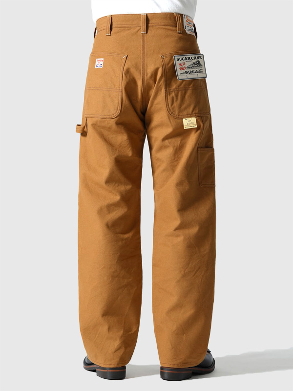 シュガーケーン ダック ベイカーパンツ シンチバックブラウンUSA製 サイズXL SUGAR CANE シュガーケーン USA製 ブラウンダック シンチバック