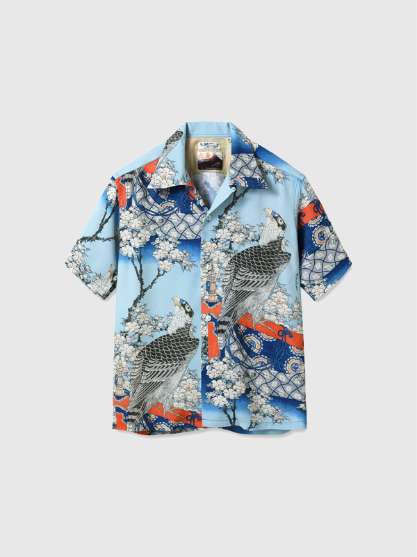 SUN,SURF,サンサーフ,アロハ,2024,スペシャルエディション,アロハシャツ,メンズ,SPECIAL,EDITION,桜花に鷹図,葛飾,北斎,SS39327