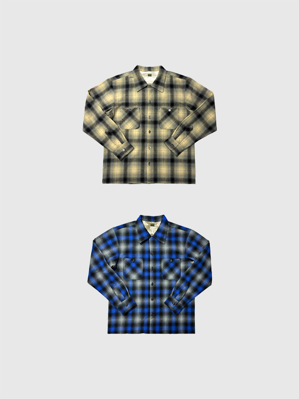 TENDERLOIN,テンダーロイン,オンブレ,チェック,シャツ,ウール,OMBRE,CHECK,SHIRTS,BEIGE