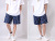 COOKMAN,クックマン,シェフパンツ,ショートパンツ,chef,pants,メンズ,レディース,男女兼用,Chef,Short,Pants,Stripe,Navy,231-01810
