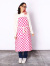 COOKMAN,クックマン,エプロン,おしゃれ,かわいい,ブランド,ロング,レディース,メンズ,Long,Apron,チェッカー柄,ピンク,233-03959