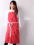 COOKMAN,クックマン,エプロン,おしゃれ,かわいい,ブランド,ロング,男女兼用,Long,Apron,Stripe,ストライプ,レッド,233-91907