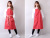 COOKMAN,クックマン,エプロン,おしゃれ,かわいい,ブランド,ロング,男女兼用,Long,Apron,Stripe,ストライプ,レッド,233-91907
