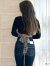 GYDA,ジェイダ,レオパード,BACK,リボン,テレコ,ロンＴ,長袖,Tシャツ,レディース,おしゃれ,かわいい,シンプル,カジュアル,072452722001