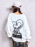 GYDA,ジェイダ,スウェット,トレーナー,裏毛,BUNNY,Vネック,ディテール,SMIRK,BUNNYスウェットトップス,ホワイト,ブラック,072612709801