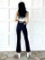 GYDA,ジェイダ,デニム,パンツ,おしゃれ,かわいい,NEW,ハイウエスト,BACK,クロス,フレアパンツ,クロスデザイン,タイトシルエット