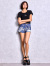 GYDA,ジェイダ,Tシャツ,半袖,GLITTER,GG,ショート,シルエット,トップス,ロゴ,ブランド,ショート丈,伸縮,072622733101