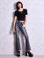 GYDA,ジェイダ,Tシャツ,半袖,ニット,symmetry,GYDA,プレート,ハーフ,スリーブ,ニット,TOPS,ロゴ,ブランド,ショート丈,伸縮,072632640001