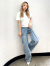 GYDA,ジェイダ,ハイウエスト,レイヤード,デザイン,2WAY,デニムパンツ,ショートパンツ,おしゃれ,かわいい,072432418901
