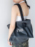 GYDA,ジェイダ,フェイク,レザー,トート,バッグ,ショッパー風,ロープハンドル,ブラック,レオパード,GY-B192,BUNNY,ロゴ,刺繍,プリント