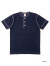 Healthknit,ヘルスニット,ヘンリーネック,Tシャツ,半袖,インディゴ染め,定番,丸胴編み,ネコ目ボタン,経年変化,ロープ染色,10070