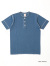 Healthknit,ヘルスニット,ヘンリーネック,Tシャツ,半袖,インディゴ染め,定番,丸胴編み,ネコ目ボタン,経年変化,ロープ染色,10070