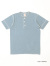 Healthknit,ヘルスニット,ヘンリーネック,Tシャツ,半袖,インディゴ染め,定番,丸胴編み,ネコ目ボタン,経年変化,ロープ染色,10070