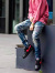 mnml,ミニマル,デニム,デニムパンツ,メンズ,レディース,スリム,M14,STRETCH,DENIM,スキニー,バイカー,17ML-AW189D,M2017-D189-BLU