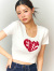 ファッション,通販,RESEXXY,リゼクシー,Tシャツ,半袖,ルミナス,ロゴ,ハート型,スパンコール,相良刺繍,Uネック,クロップド丈,152632741101