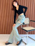 リゼクシー,デニム,パンツ,カット,アウト,リボン,デニム,パンツ,フレアパンツ,ブーツカット,ストレッチ,アイスブルー,152542419101