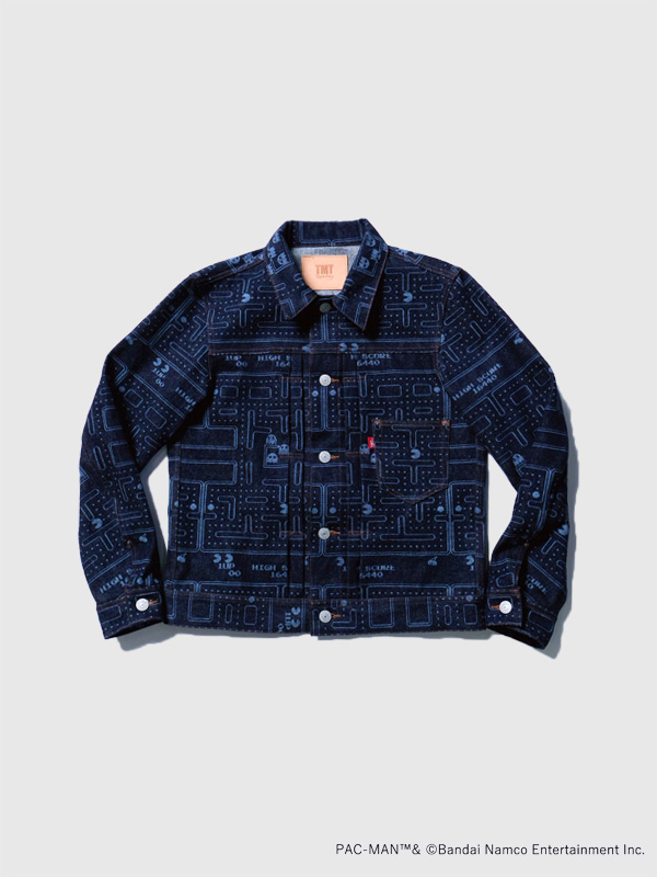 TMT,PAC-MAN,デニム,ジャケット,メンズ,大戦モデル,1st,HQ,DENIM,TRUCKER,JACKET,Tバック,センターセパレート,TJKS24PM01