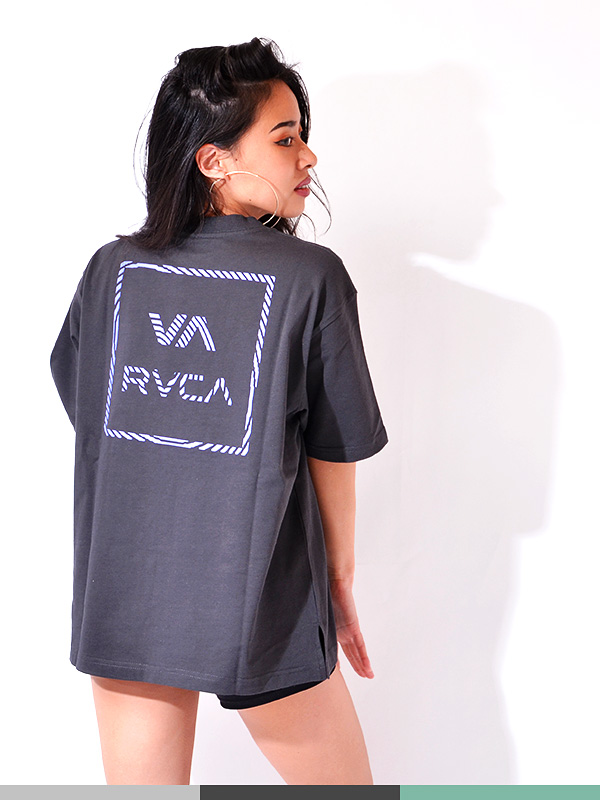 RVCA,ルーカ,Tシャツ,大きいサイズ,綿100%っ,ユニセックス,ルカ,VAロゴ,白,黒,ボックス,サイドスリット,BC041-241