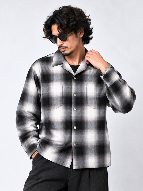 TOWNCRAFT,タウン,クラフト,オンブレ,シャツ,60S,LOOP,COLLAR,NEL,OMBRE,SHIRTS,ぺニーズ,開襟,オープンカラー,TC24F01800