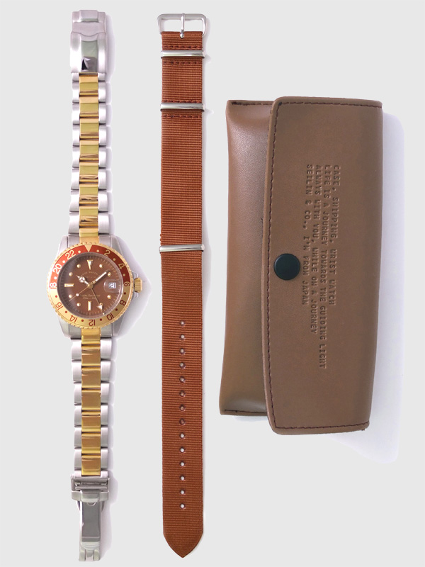 VAGUE,WATCH,Co,ヴァーグ,ウォッチ,カンパニー,腕時計,ダイバーウォッチタイプ,BRWN,GMT,ステンレスベルト,イエローゴールド