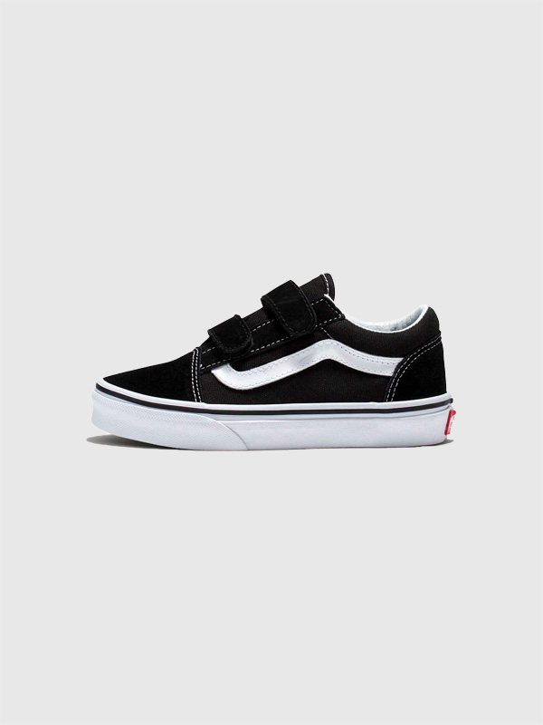 VANS,スニーカー,キッズ,ヴァンズ,バンズ,オールドスクール,ベルクロ,マジックテープ,ローカット,ブラック,黒,子供靴,VN000VHE6BT