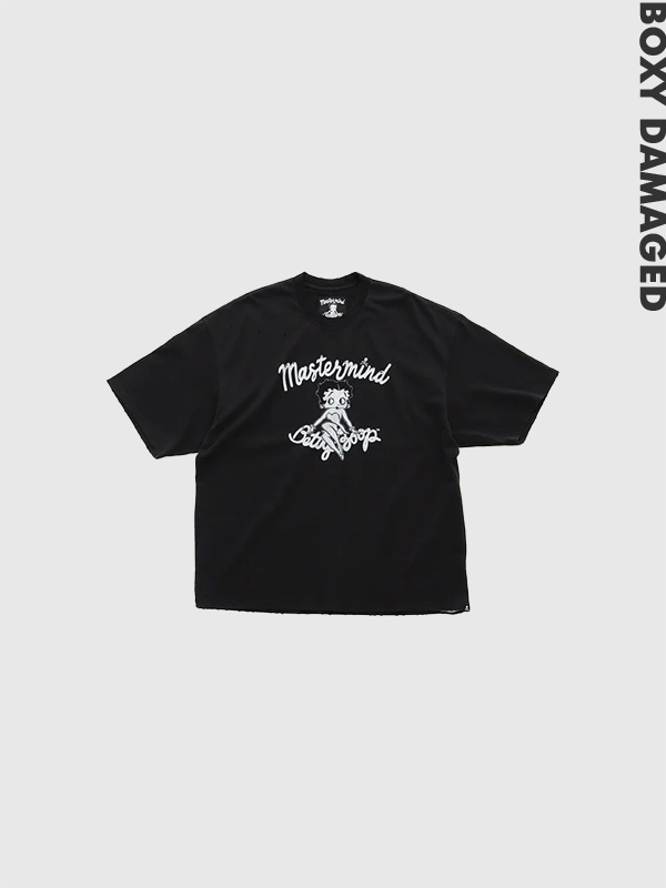 MASTERMIND,WORLD,×,BETTY,BOOP,マスターマインド,ワールド,Tシャツ,半袖,加工,ダメージ,BOXY,FIT,MW25C15-TS203-2
