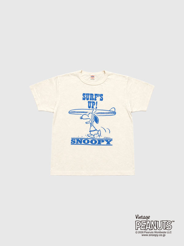 WAREHOUSE,ウェアハウス,Tシャツ,スヌーピー,半袖,綿,100%,VINTAGE,PEANUTS,SURF’S,UP,SNOOPY,19/-,天竺,YP126S-1