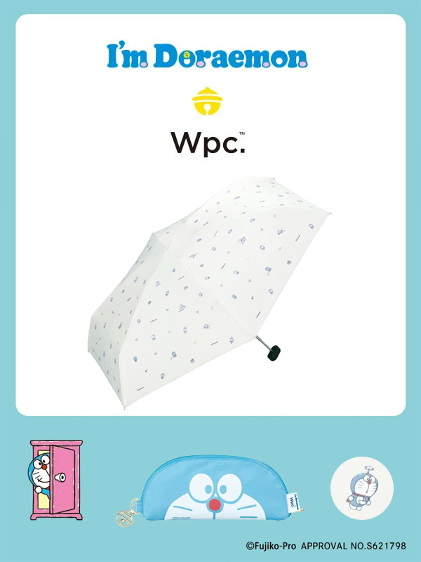 Wpc,ドラえもん,日傘,折りたたみ傘,晴雨兼用,完全遮光,完全UVカット,遮光率100%,UPF+50,遮熱効果,レディース,メンズ,801-DR17
