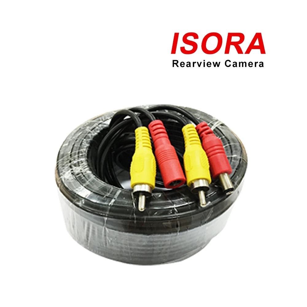 電源映像一体型 ケーブル 20ｍ AV延長ケーブル 車載 バックカメラ バス 大型 トラック トレーラー (V+P) RCAケーブル ビデオケーブル ISORA製