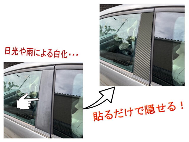 ピラーステッカー (フィアット500用 A/Bピラー) 車種専用 カット