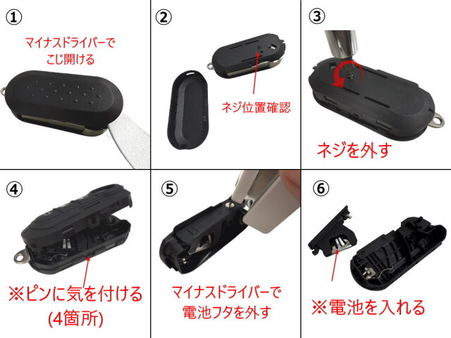 フィアット用 キーシェル 交換 SIP22ブレード ブランクキー フィアット