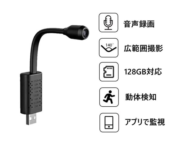 USB型 フレキシブル 小型カメラ 録音 防犯カメラ フレキシブルカメラ