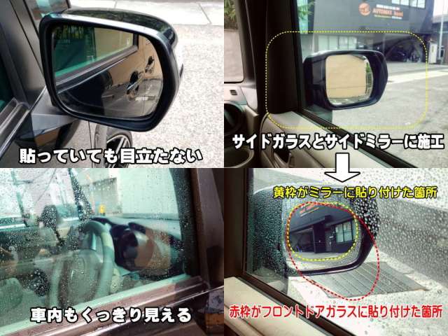 親水フィルム 2枚セット 135mm×95mm サイドミラー 水滴 水アカ 眩しさ