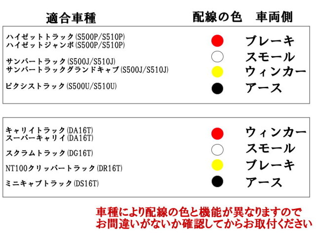 軽トラ用 テールランプ 電源取り出しキット 左右set 端子 スリーブ付き