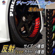 深リム ステッカー 反射タイプ 2cm 3cm 4cm 5cm 6cm ホイール左右2本分 転写シート付き ディープリム用リムステッカー 幅20mm レーシングtype スポーツ スポーティ系 ホイールステッカー 自動車用デカール バイク用