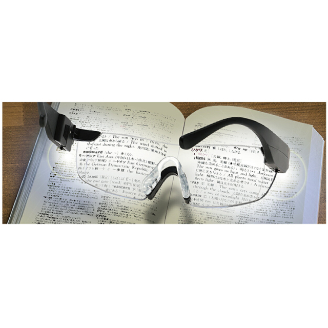 拡大鏡 ルーペ 老眼鏡 SMARTEYE LIGHT メガネ型ルーペ 1.6倍 led
