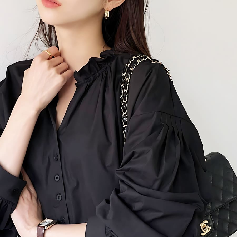 マドレーヌ・コットンフリルブラウス