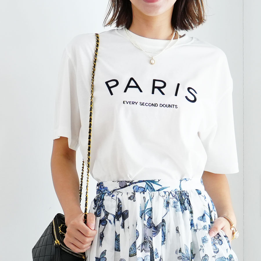 フロントロゴ刺繍「PARIS TEE（パリスTシャツ）」
