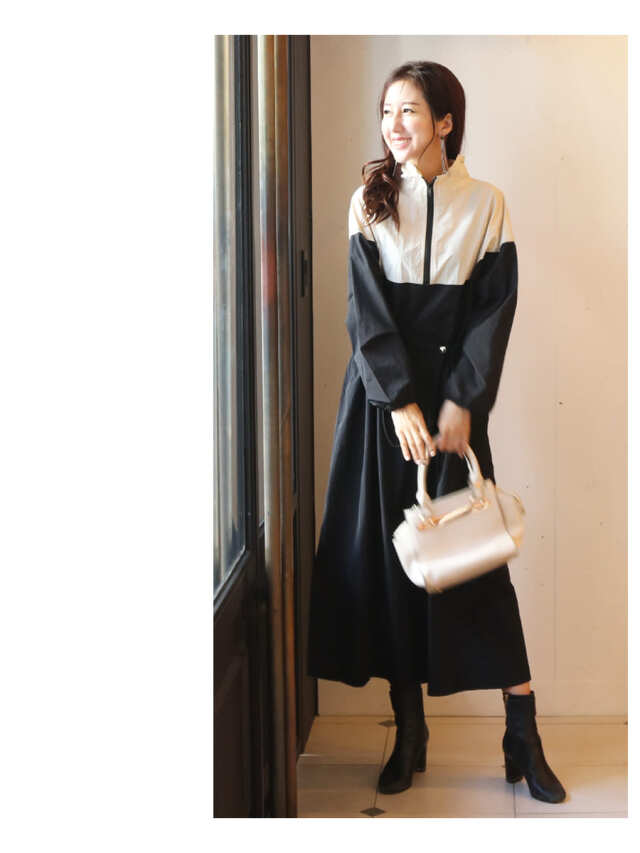 バイカラー・ウエストドローワンピース｜【公式】AVERYオフィシャルストア