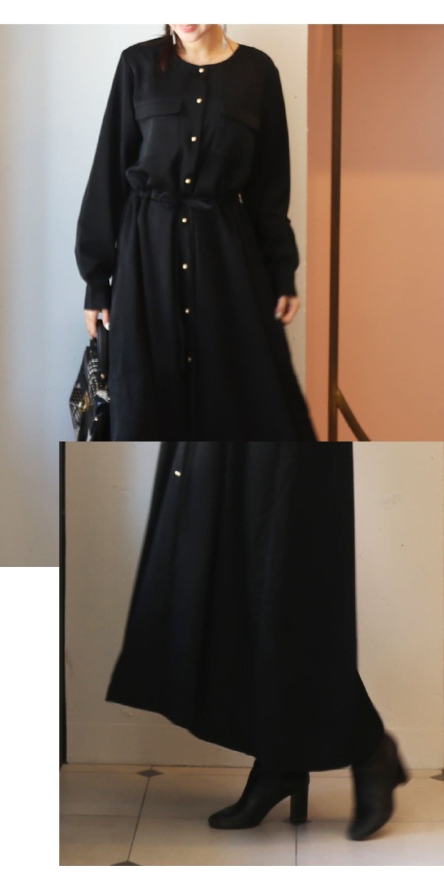 グローリー・ノーカラー胸ポケットワンピース｜【公式】AVERY